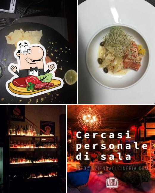 Piatti di carne vengono proposti a Azienda Cucineria