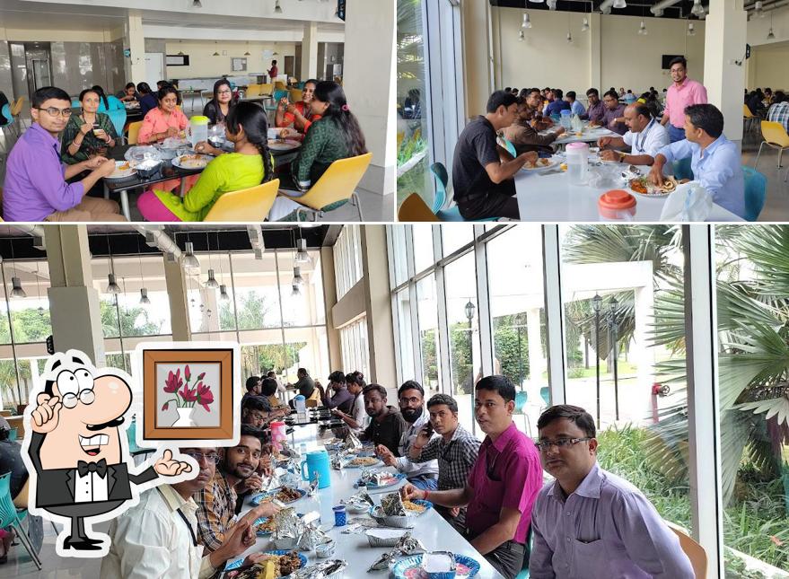 This is the picture showing interior and food at Pinnacle Cafeteria