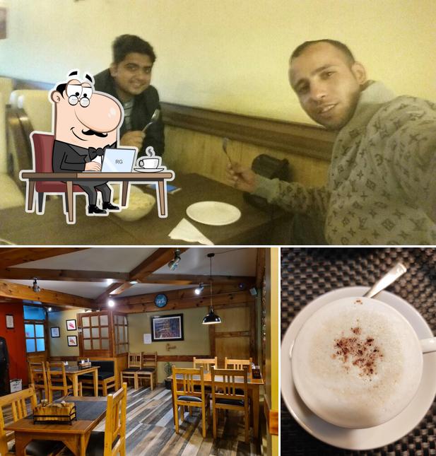 Take a seat at one of the tables at The Corner House Restaurant & Bar