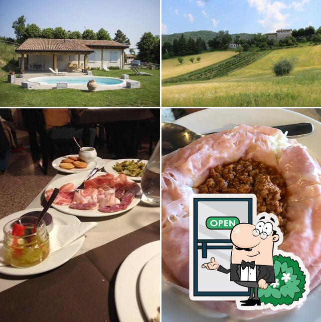 La esterno e cibo del ristorante