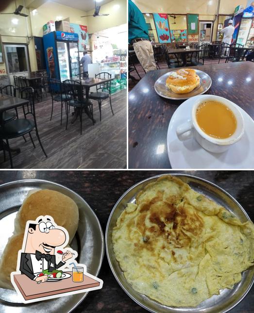 Take a look at the image showing food and interior at Cafe Sunrise