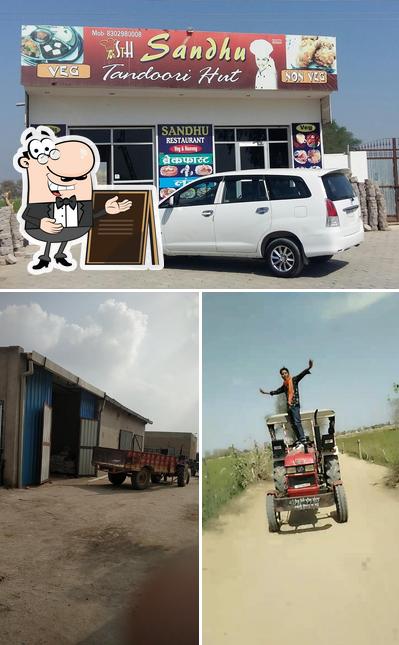 The image of exterior and food at Sandhu Tandoori Hut Padampur Rajasthan