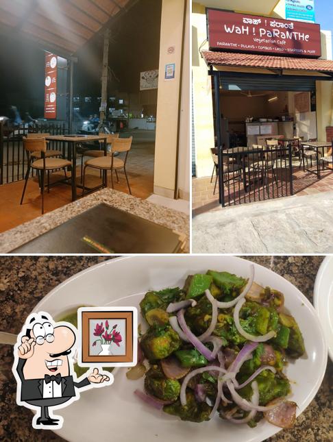 The photo of Wah Paranthe’s interior and food