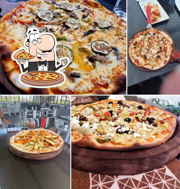 Pick various types of pizza