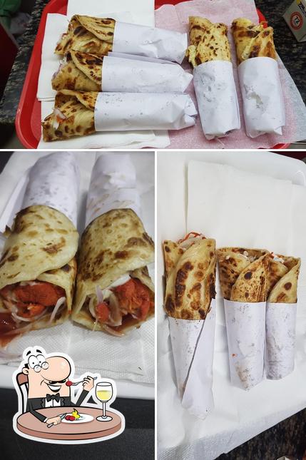 Food at Hot fresh chicken roll