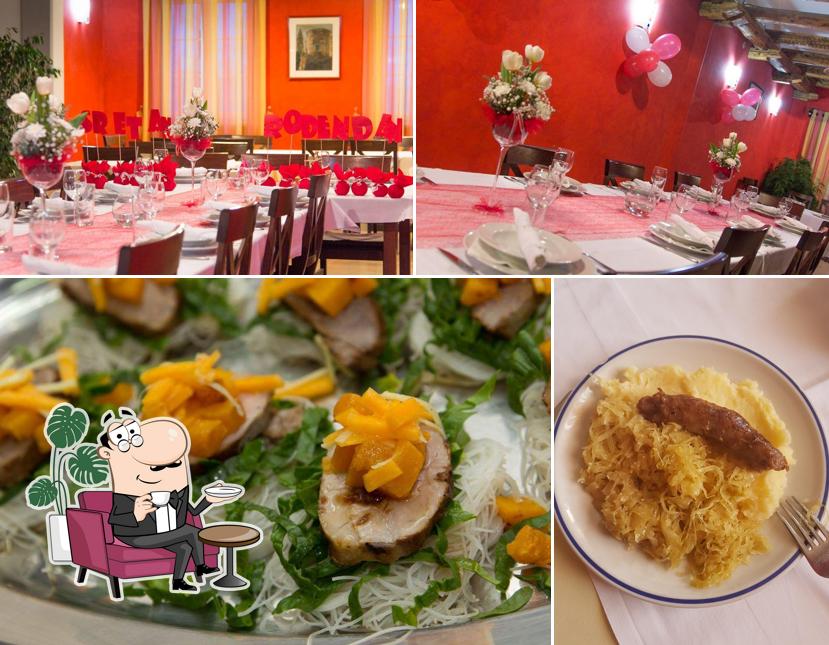La interni e cibo del ristorante