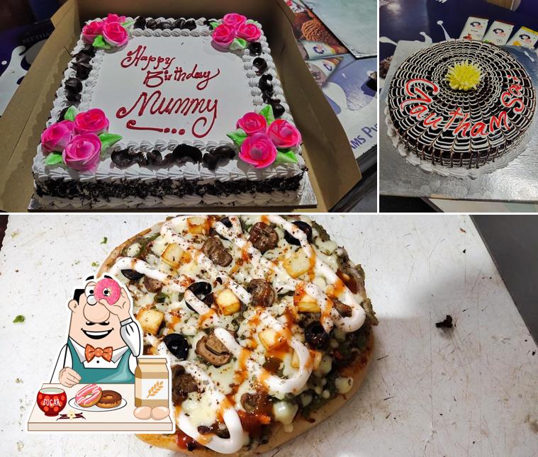 Cakes and snacks bakery provides a selection of sweet dishes