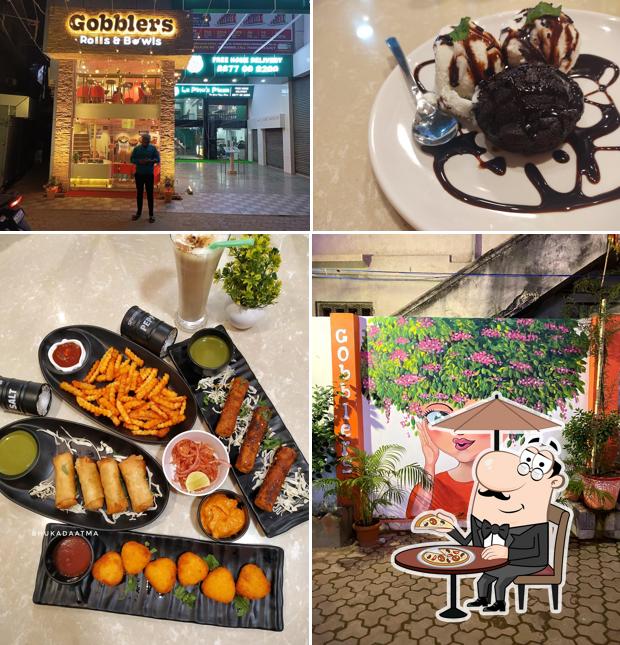 This is the photo showing exterior and food at Gobblers Restro & Cafe