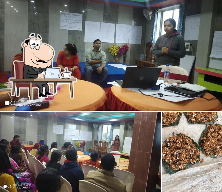 This is the image displaying interior and food at Subhadra Hotel