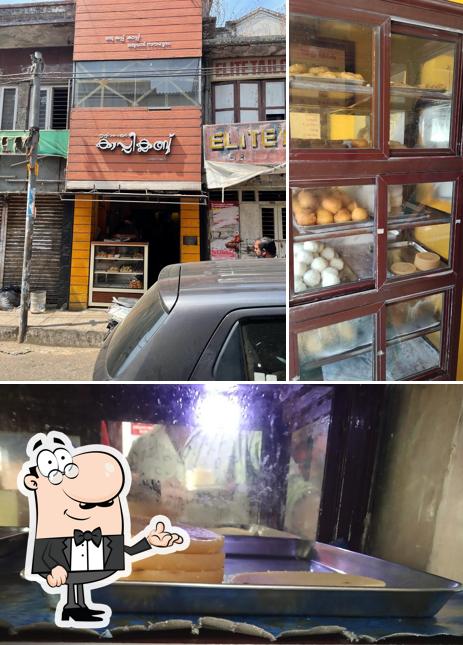 The restaurant's interior and food