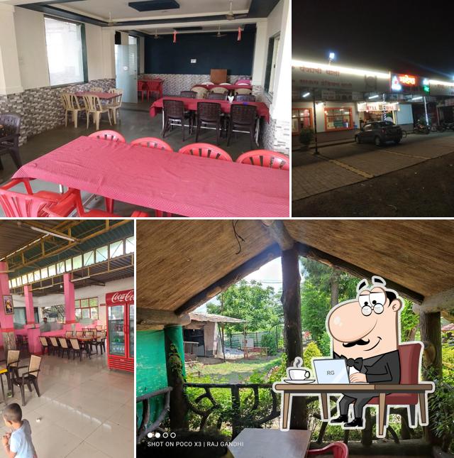 The interior of Hotel Mahesh Pure Veg