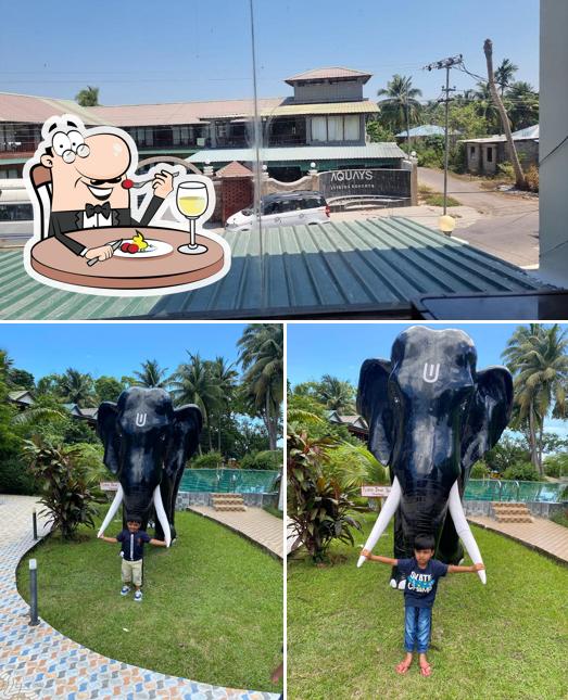 This is the picture showing food and exterior at Aquays Beach Resort Restaurent