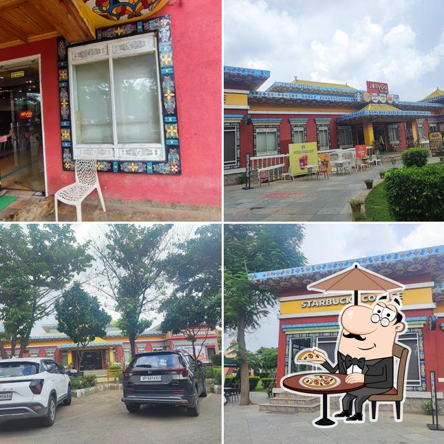 Check out the image displaying exterior and interior at Slice of Italy Taj Expressway