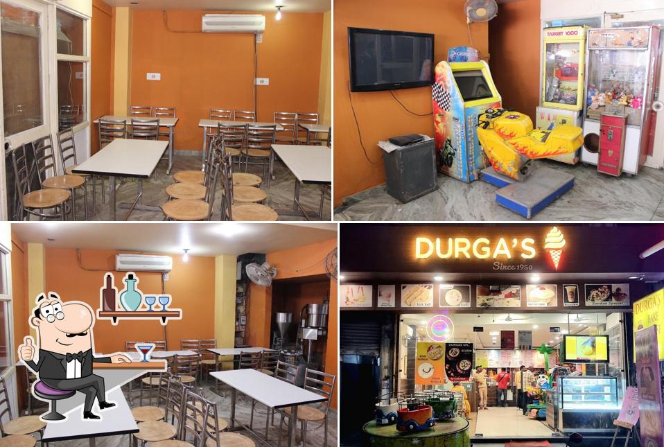 Take a seat at one of the tables at Durga’s