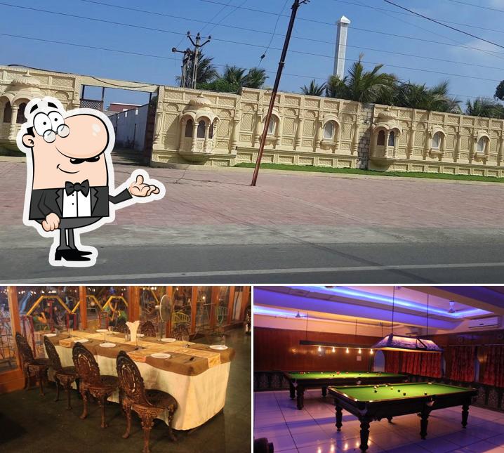 The restaurant's interior and exterior