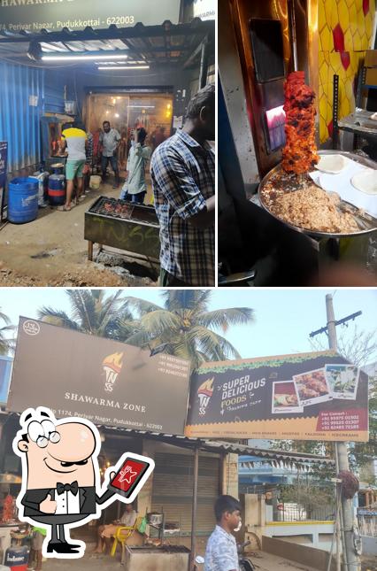 Among different things one can find exterior and food at TN 55 shawarma Zone