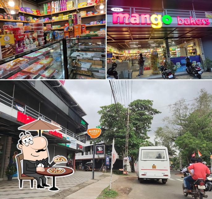 The picture of exterior and interior at Mango Bakers