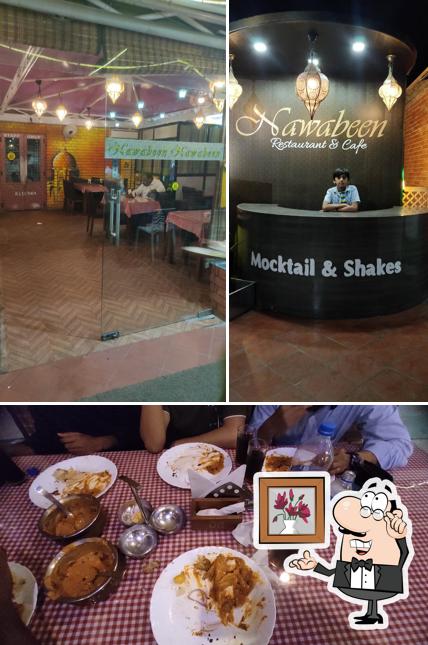 The restaurant's interior and dining table