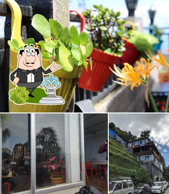 Among different things one can find exterior and interior at Rooftop Restaurant