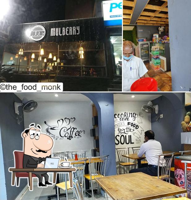 Take a seat at one of the tables at Mulberry Juice and Tea Shop