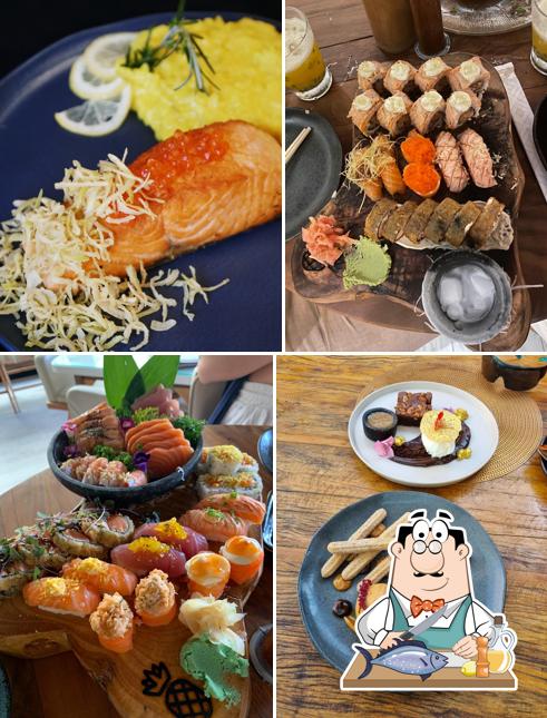 Salmão grelhado em Pineapple Drinkeria Cozinha Contemporânea