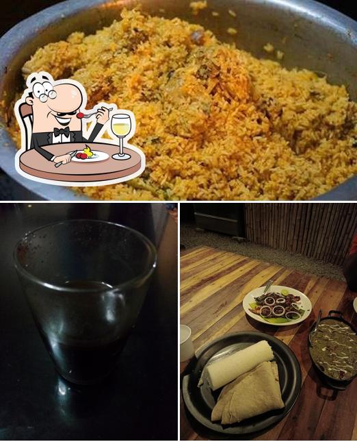 Among different things one can find food and beer at Swargam family restuarant