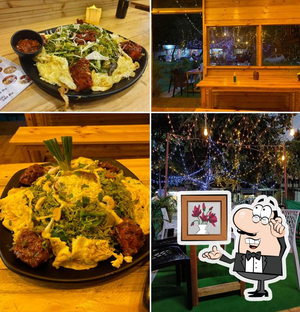 The picture of Happy Hour’s interior and food
