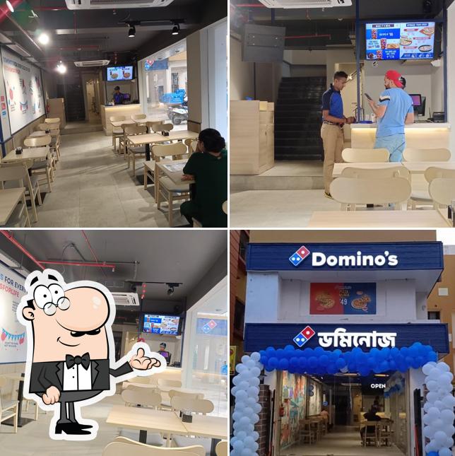 The interior of Domino's Pizza Behala , Kolkata