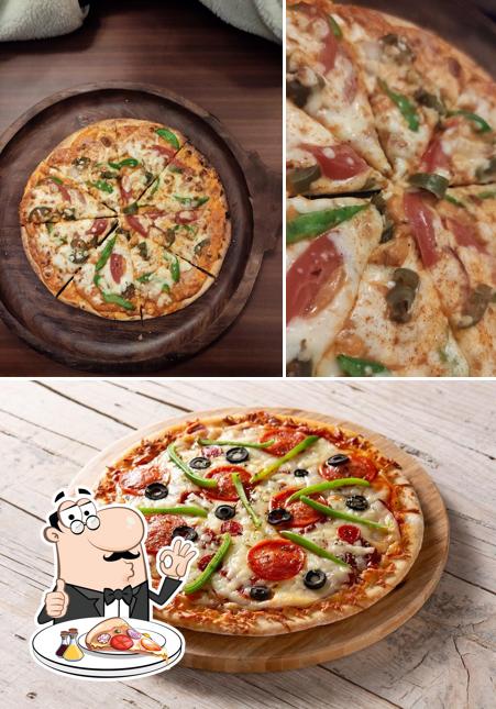 Get pizza at Red Pine Cafe