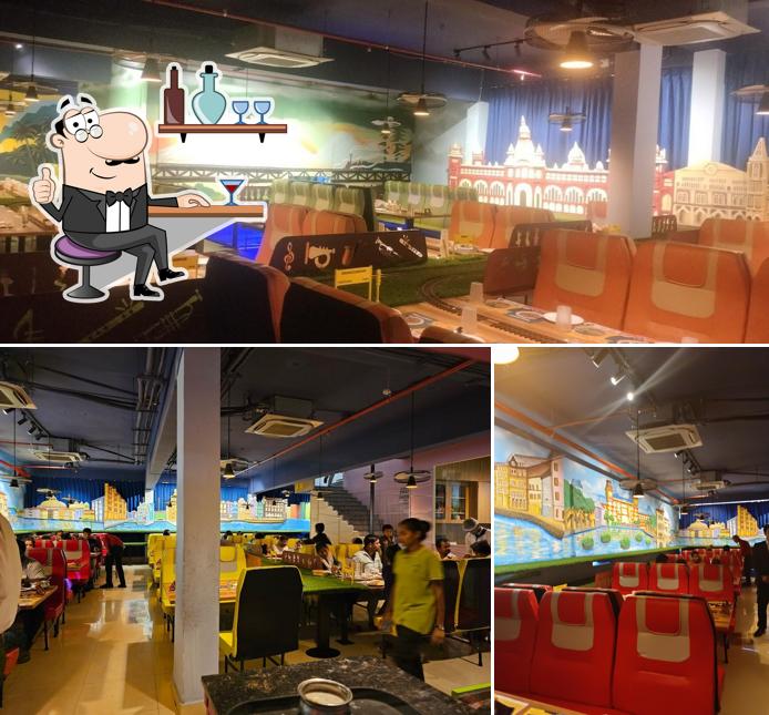 The interior of Platform 65 - Train Theme Restaurant - Karimnagar