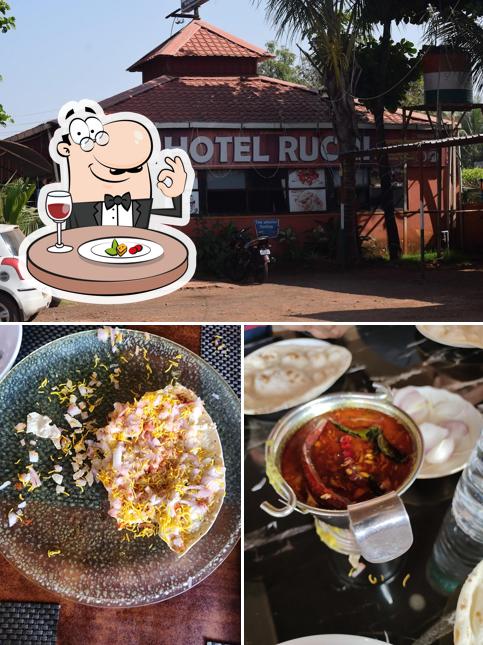 This is the picture showing food and exterior at Hotel Ruchi Garden Lounge And Restaurant (A/C)