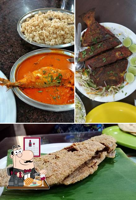 Meat dishes are served at Fish Curry Rice kushalnagar