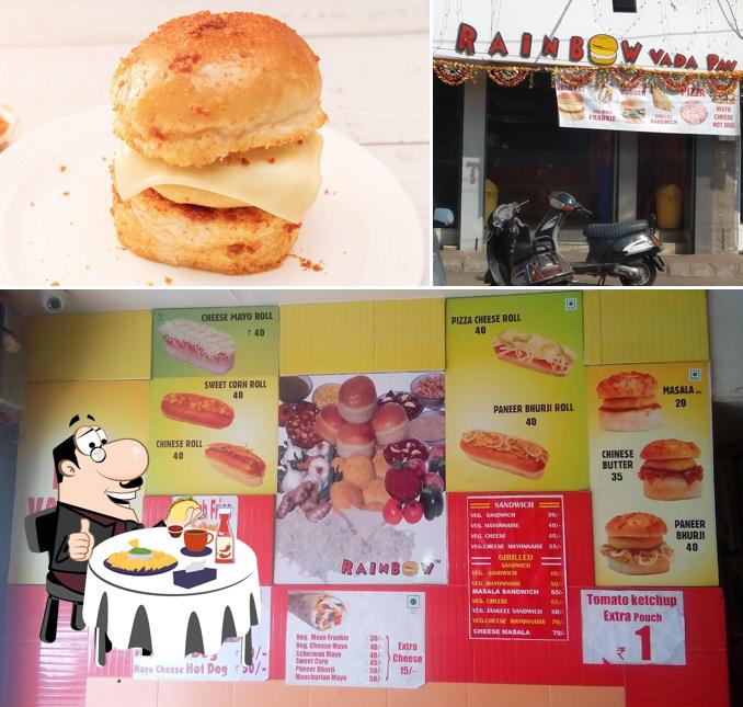Treat yourself to a burger at Rainbow Vada Pav