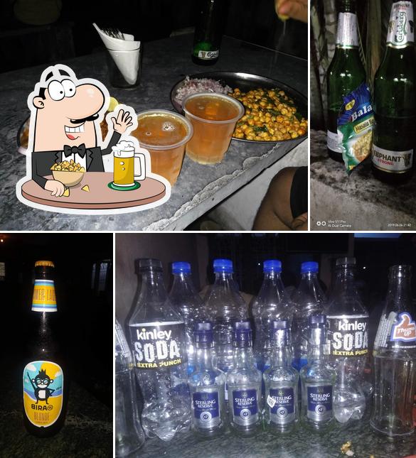 Enjoy a glass of light or dark beer