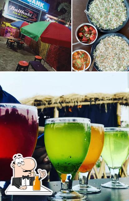 Enjoy a beverage at Baithaki Cafe
