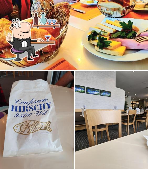 Dai un’occhiata alla foto che raffigura la interni e cibo di Hirschy