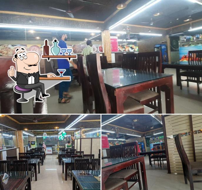 The interior of Sree Nandanam Pure Veg Restaurant