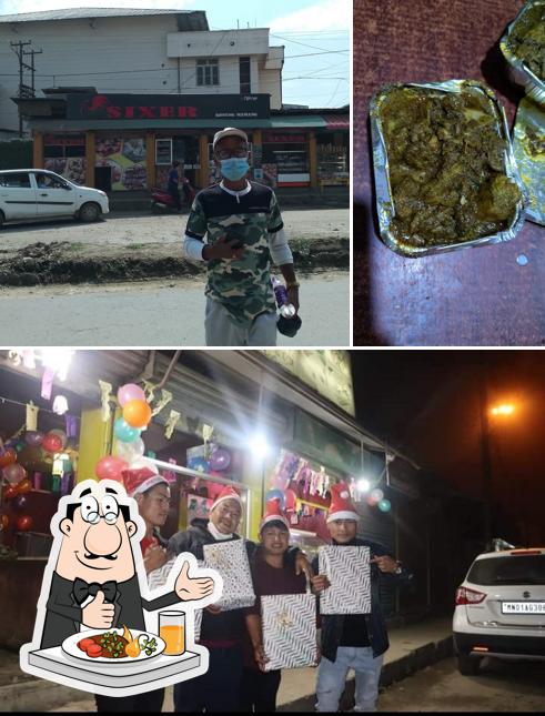 This is the picture displaying food and exterior at Sixer
