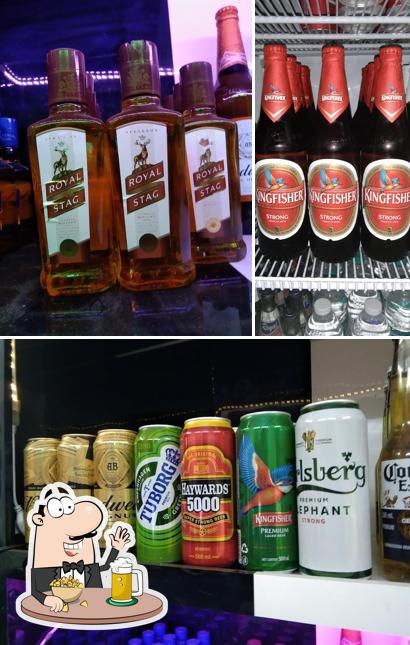 You can get a pint of light or dark beer