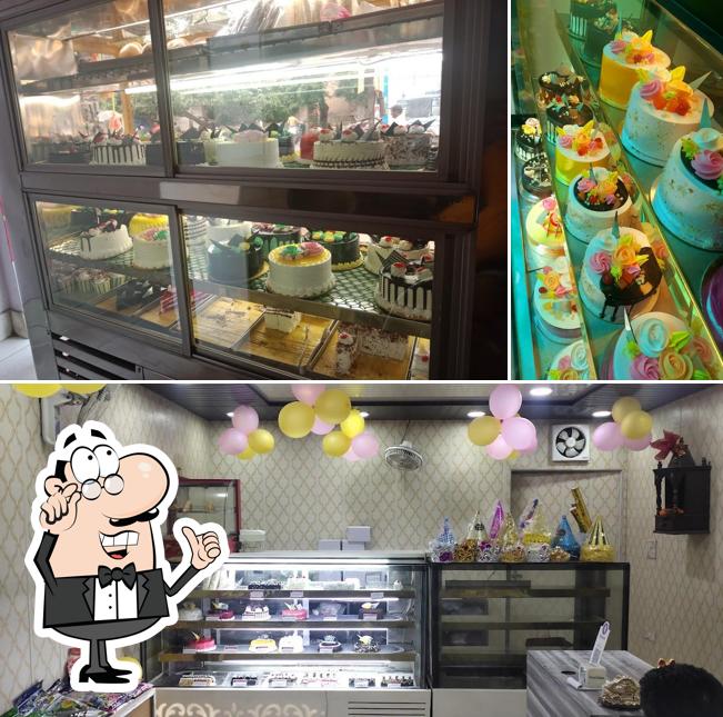 This is the picture showing interior and food at Pastry Palace