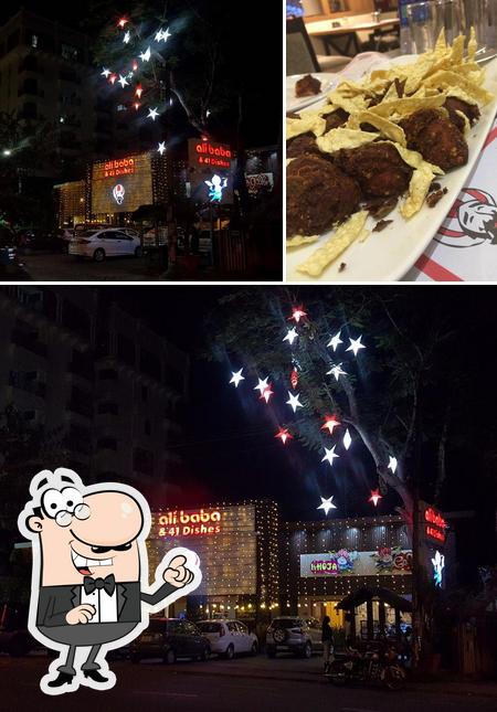 Among various things one can find exterior and meat at Alibaba & 41 Dishes - Trivandrum