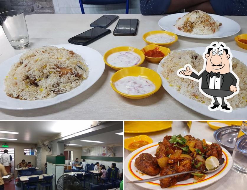 The restaurant's interior and food