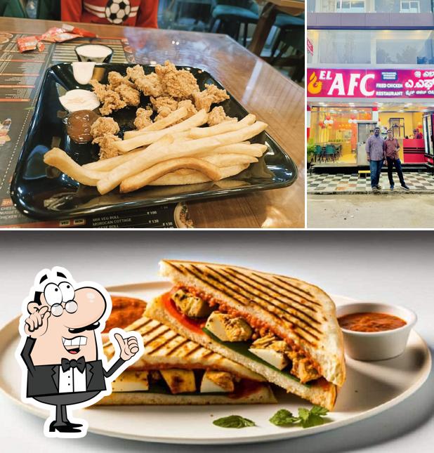 The restaurant's interior and food