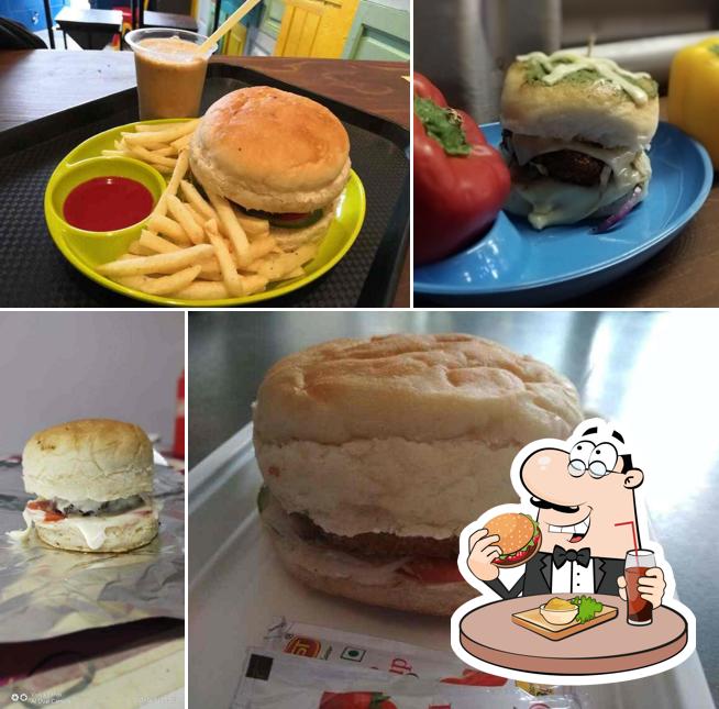 Try out a burger at Foodish Gandhinagar