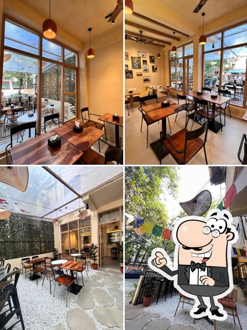 Take a seat at one of the tables at Mountain Goat