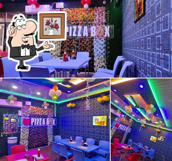 The interior of The Pizza Box Mahoba