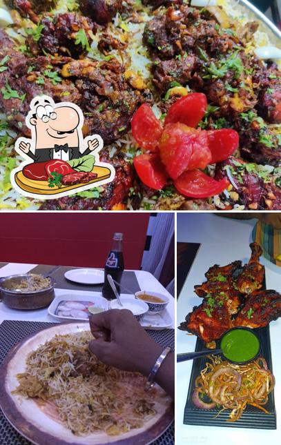 Order meat meals at Aha multicuisine Family restaurant ac