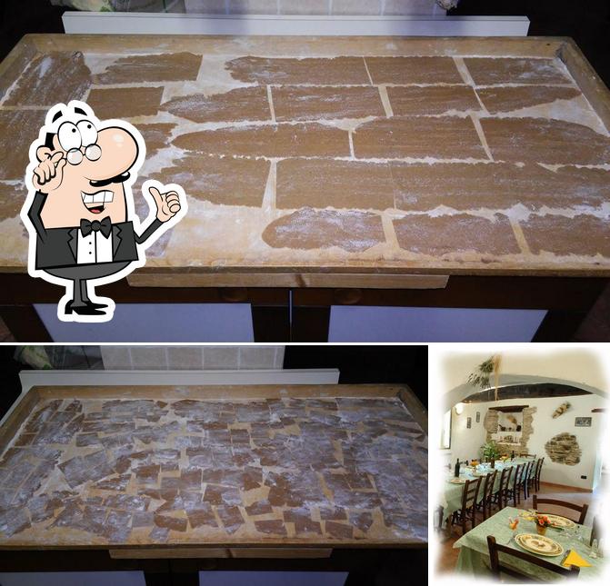 La immagine di interni e tavolo da pranzo da Agriturismo Casadellanonna