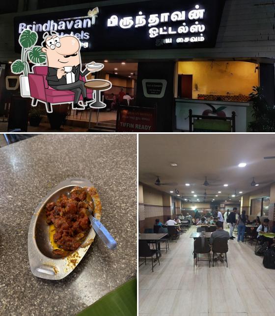 This is the photo displaying interior and food at Brindavan Pure Veg