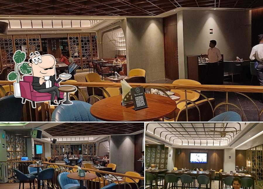 Take a seat at one of the tables at Sip & Savour